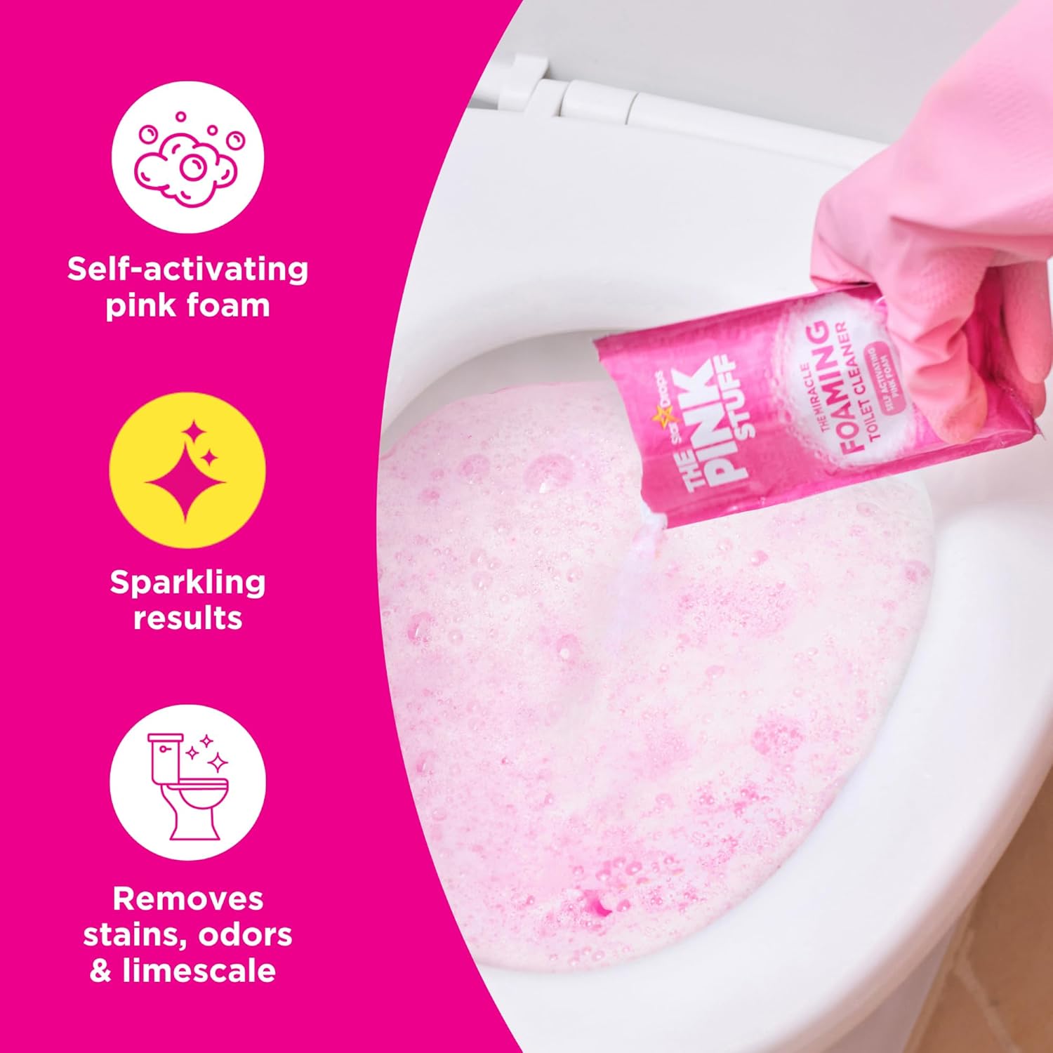 Stardrops The Pink Stuff Bathroom Cleaning Kit – One Neutral Kit to Replace Five Bottles, Uncluttered Storage Under the Sink