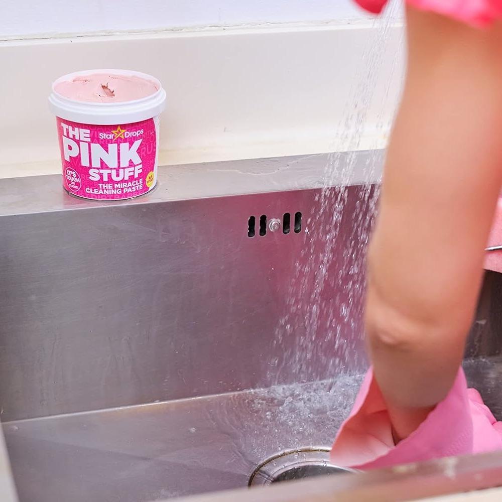 Stardrops The Pink Stuff Cleaning Paste & SQeeZY Sponge Bundle – Living Room Wall Scuff Eraser and Baseboard Refresh for a Pristine Home Aesthetic