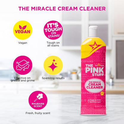 Stardrops The Pink Stuff Miracle Cream Cleaner for Spa-Like Bathrooms, Limescale and Soap Scum Removal Ritual