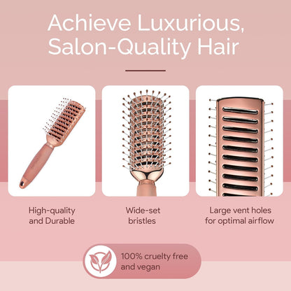 static-free bristle design for smooth, sleek finish