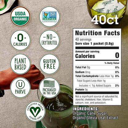 Stevia In The Raw Organic Stevia Sweetener Packets – Thoughtful Wellness Gift for Mom on Her Birthday or Mother's Day