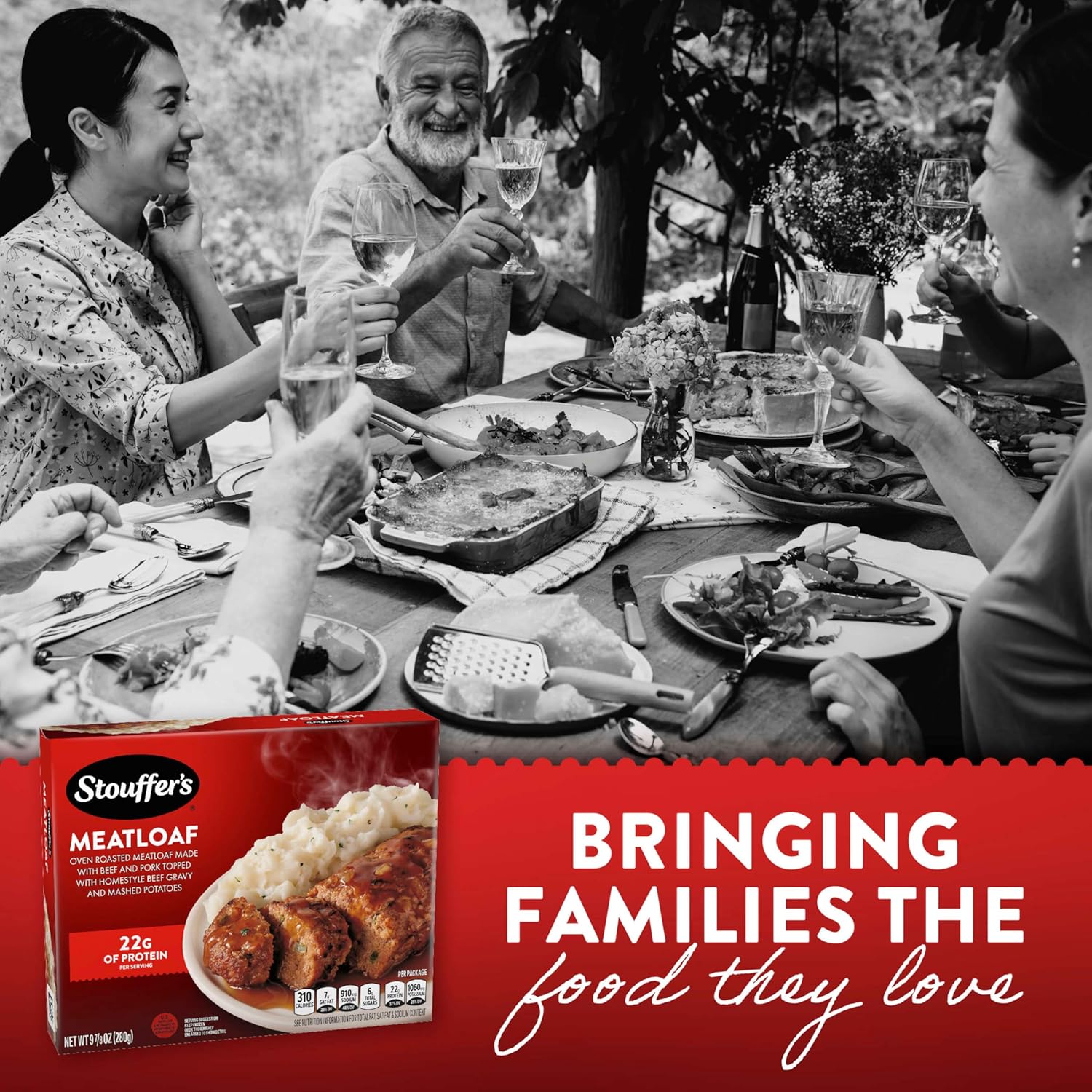 Stouffer's Classic Meatloaf Single Serve – Homestyle Meatloaf and Potatoes for Mindful Wind Down Meals