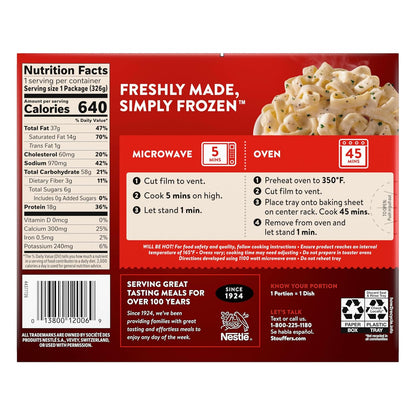 Stouffer's Fettuccine Alfredo Single Serve – Cozy Single-Serve Meal for Mindful Evenings at Home, Frozen Alfredo Pasta