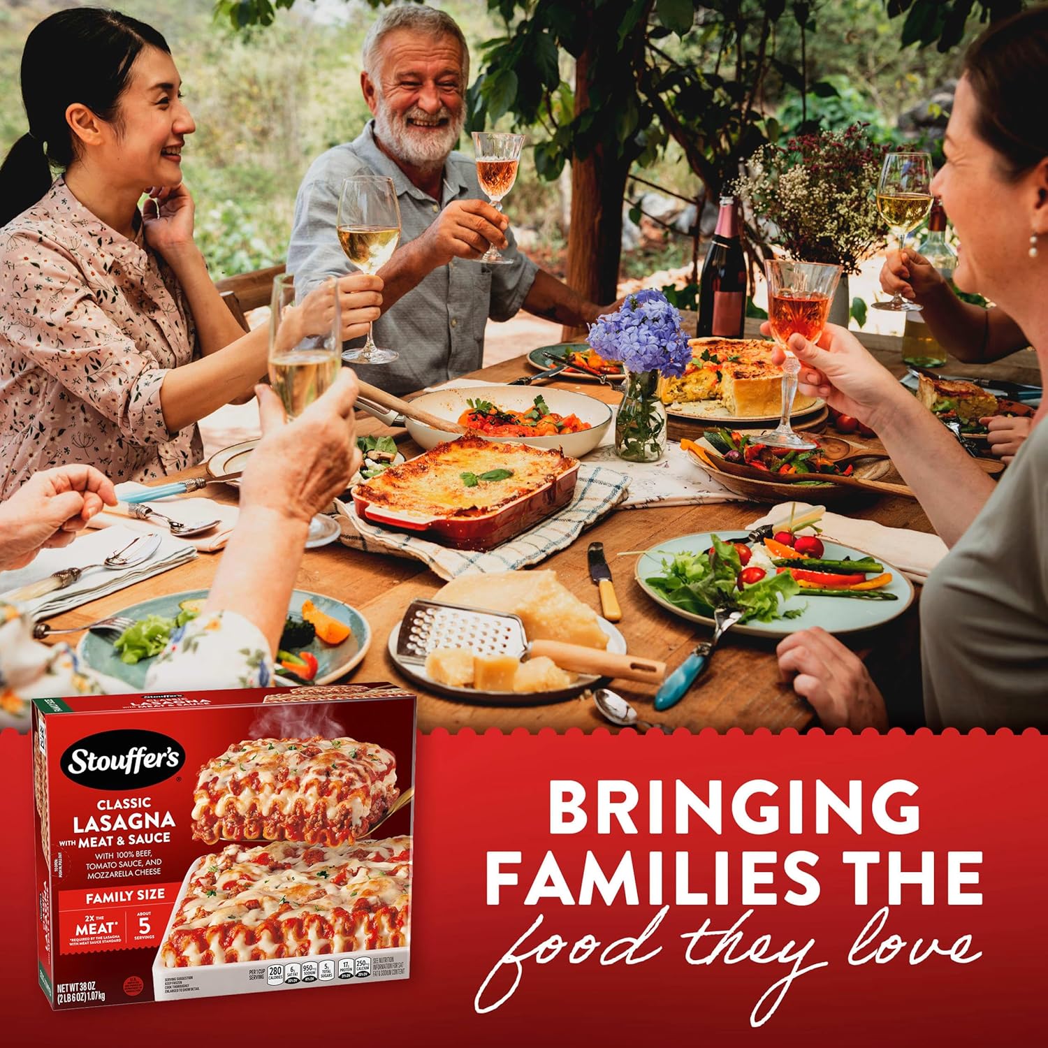 Stouffer's Lasagna Meat and Sauce – Oven-Ready Frozen Entrée for Small Household Dinners and Quick Reheat