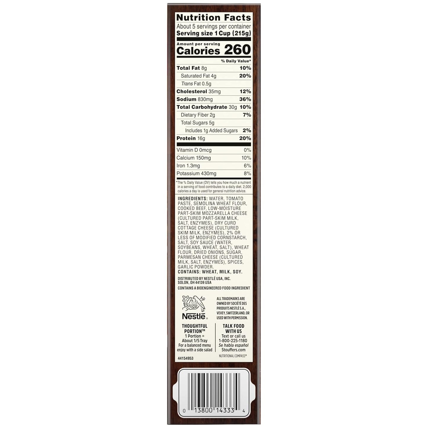 Stouffer's Lasagna Meat and Sauce – Oven-Ready Frozen Entrée for Small Household Dinners and Quick Reheat
