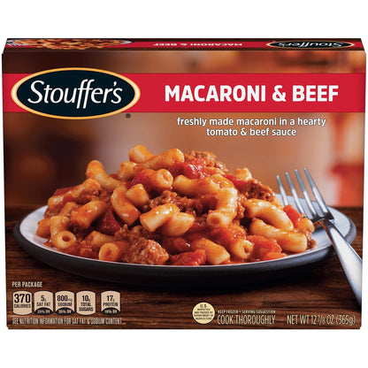 Stouffer's Macaroni and Beef Single Serve Frozen Meal Family Pantry Staple for Busy Weeknight Suppers