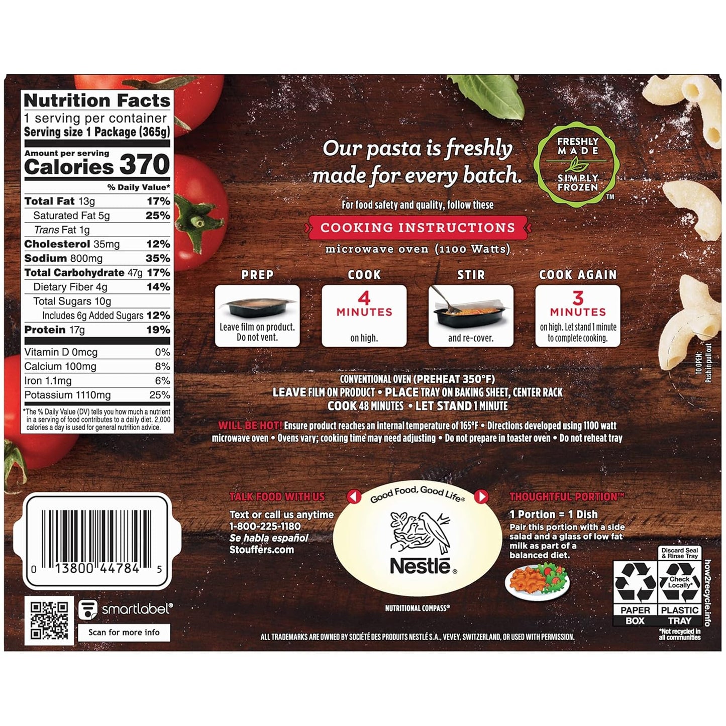 Stouffer's Macaroni and Beef Single Serve Frozen Meal Family Pantry Staple for Busy Weeknight Suppers
