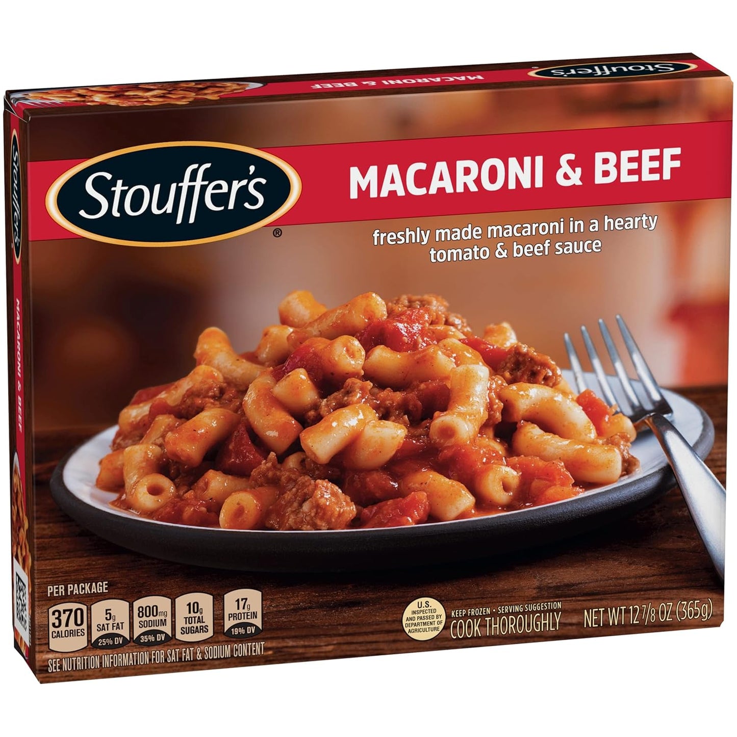 Stouffer's Macaroni and Beef Single Serve Frozen Meal Family Pantry Staple for Busy Weeknight Suppers