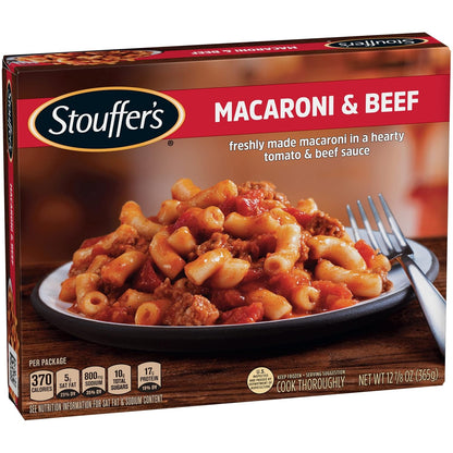 Stouffer's Macaroni and Beef Single Serve Frozen Meal Family Pantry Staple for Busy Weeknight Suppers