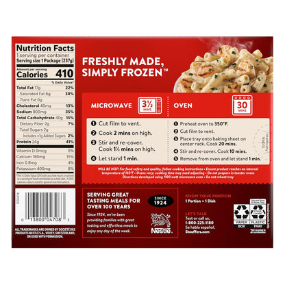 Stouffer's Rigatoni with Chicken Pesto Entree – Post-Workout High-Protein Lunch, Microwave-Ready in Minutes