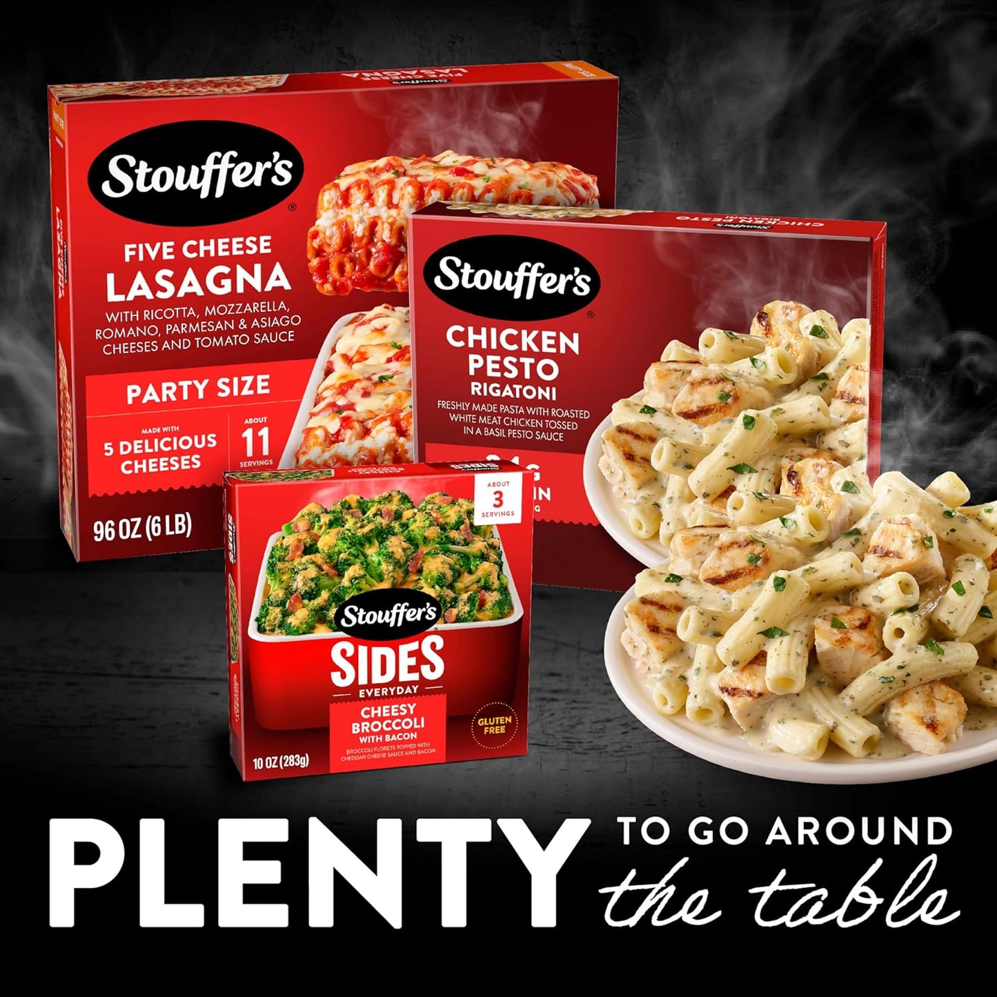 Stouffer's Rigatoni with Chicken Pesto Entree – Post-Workout High-Protein Lunch, Microwave-Ready in Minutes