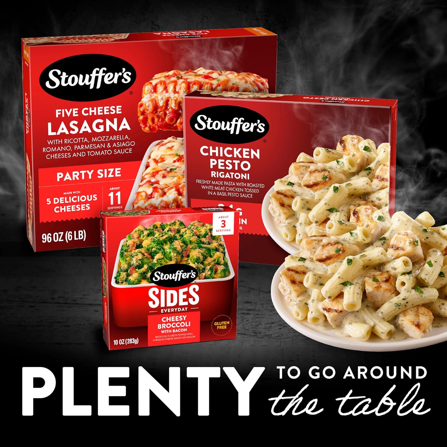 Stouffer's Rigatoni with Chicken Pesto Entree – Post-Workout High-Protein Lunch, Microwave-Ready in Minutes
