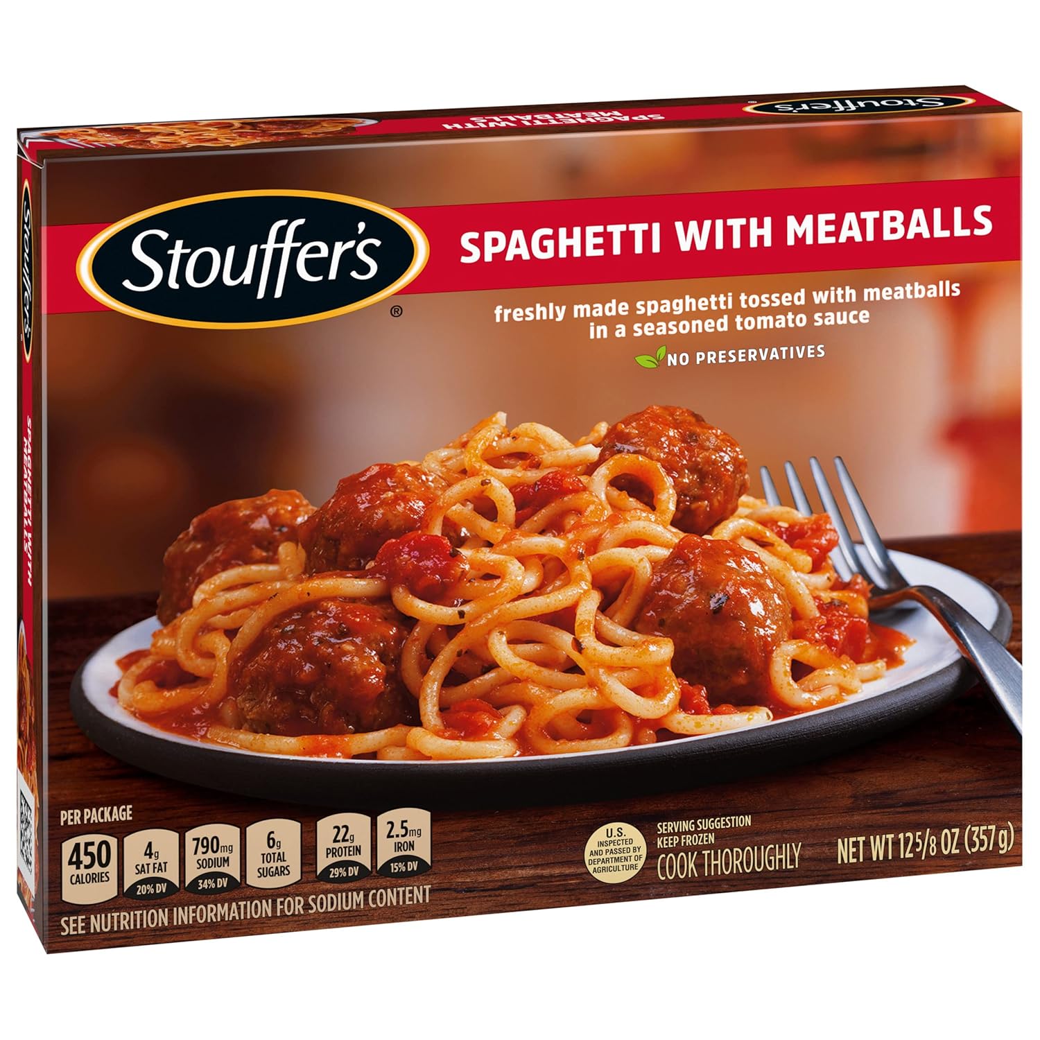 Stouffer's Spaghetti with Meatballs – Clean and Simple Frozen Meal for Studio Apartment Living, 12.6 oz Tray