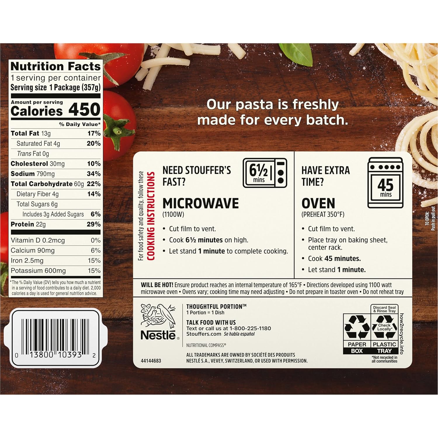 Stouffer's Spaghetti with Meatballs – Clean and Simple Frozen Meal for Studio Apartment Living, 12.6 oz Tray