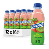 Snapple Kiwi Strawberry Juice Drink 16oz Bottles Pack of 12 - All Natural School Lunchbox Drink for Kids Lunches and After-School Snacks