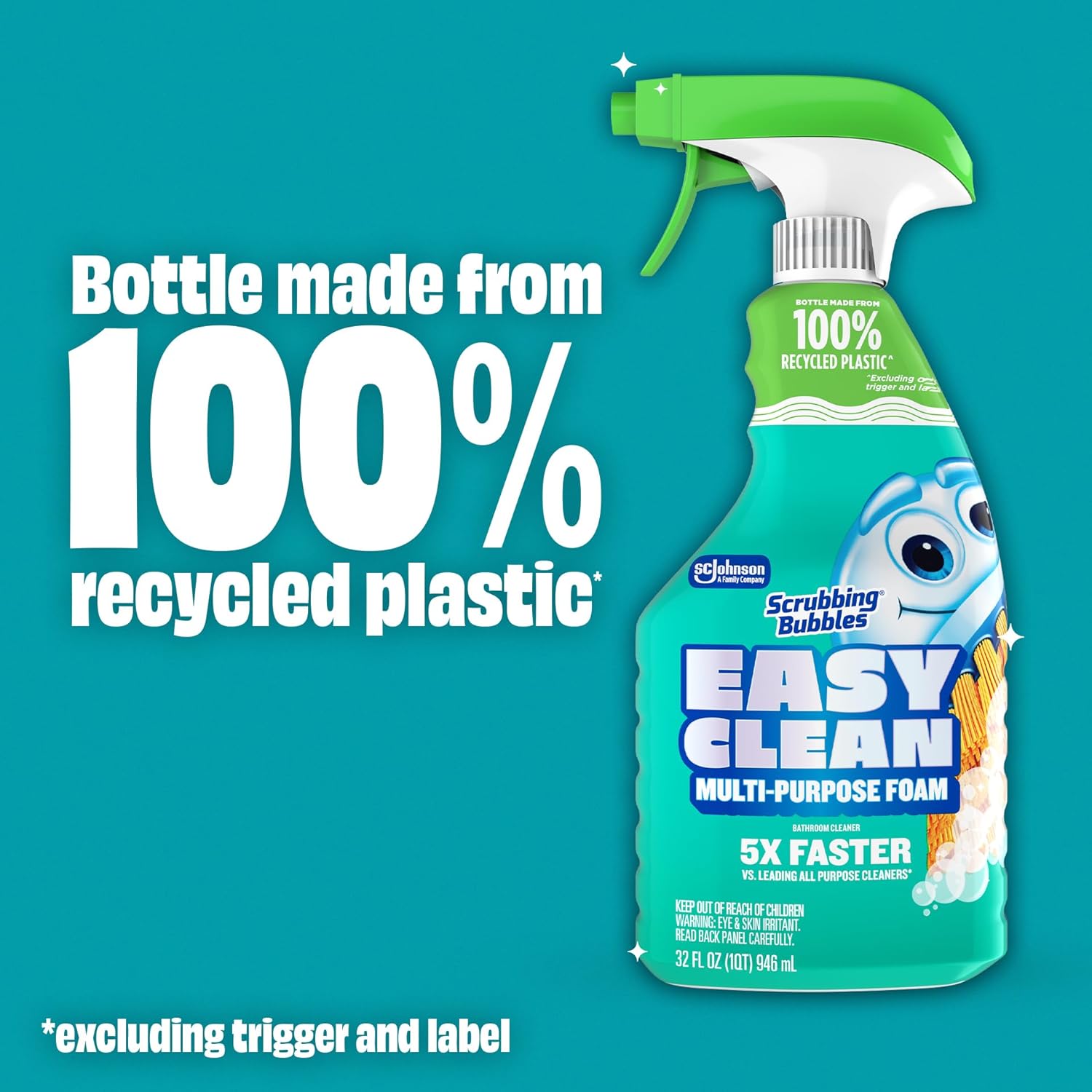 streak-free finish on porcelain and other recommended surfaces