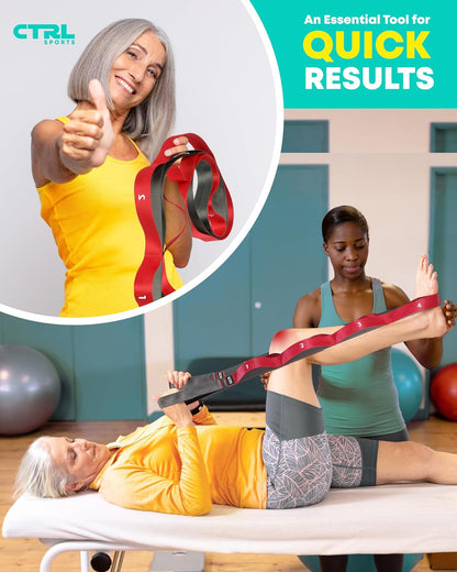 Stretching Strap with Loops – Thoughtful Wellness Gift for Her, Portable Stretch Band with Carry Bag