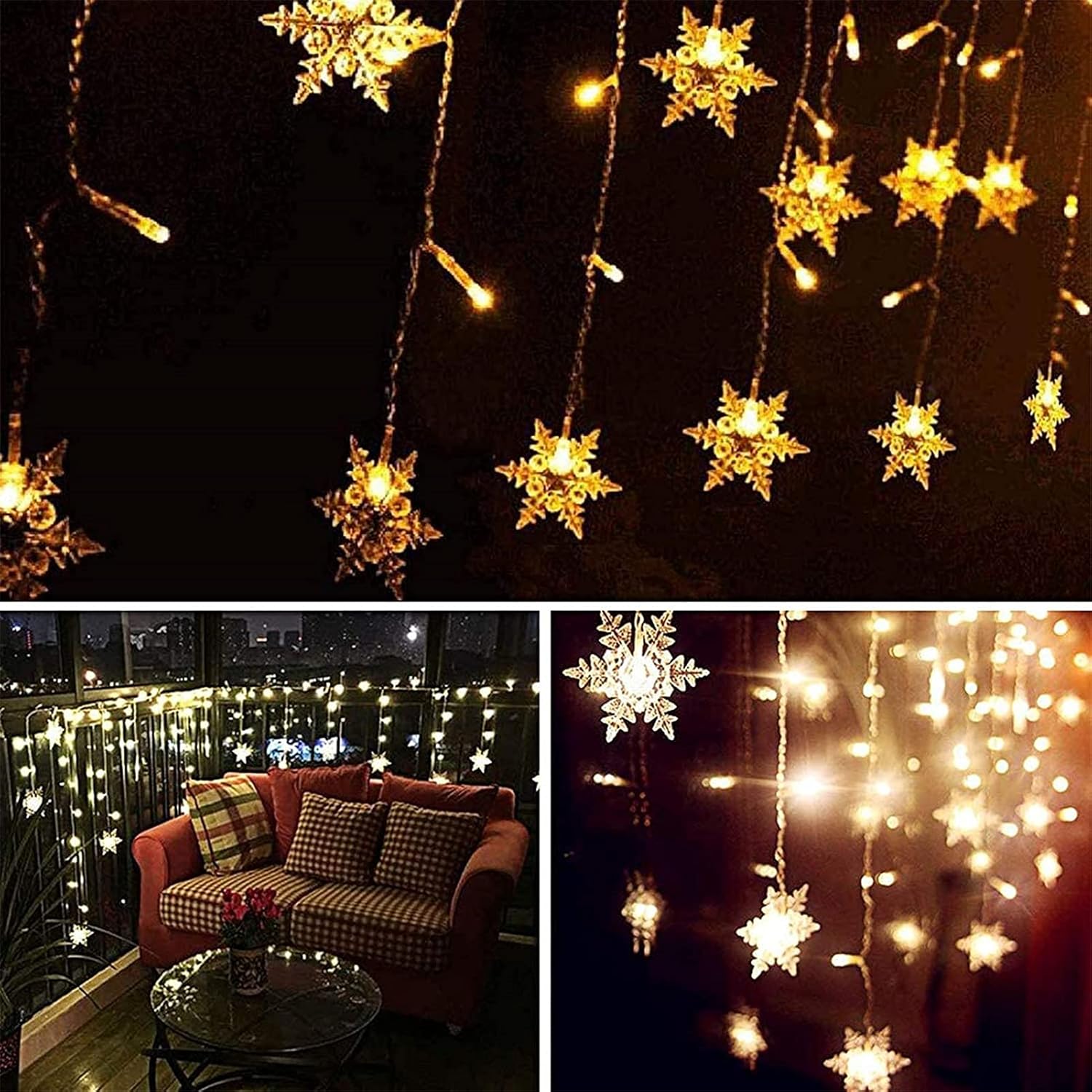 String Lights LED Curtain – Child-Safe Nursery and Kids Bedroom Wall Light, Low-Voltage No-Flicker 96 LED