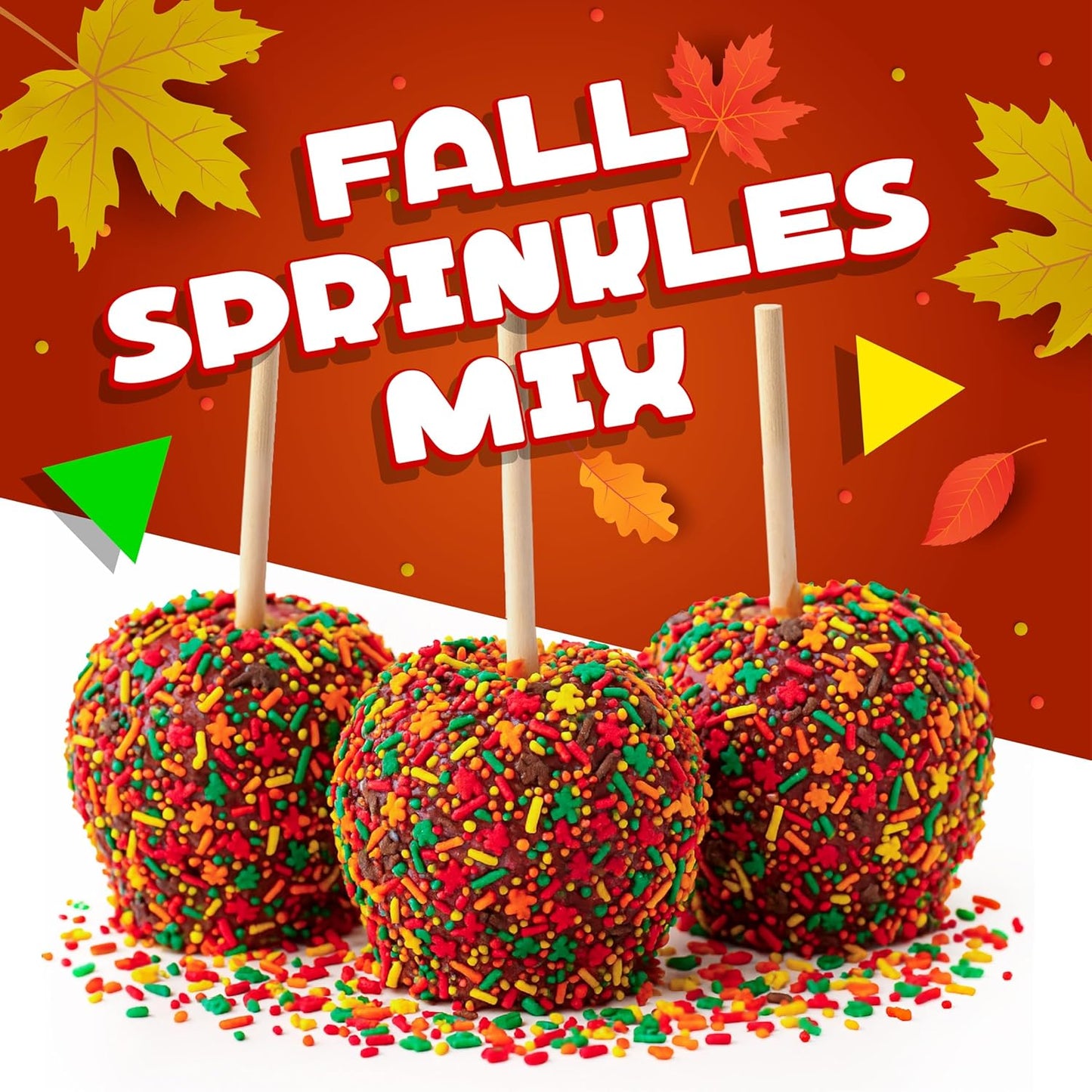 stripe-shaped sprinkles for layered texture and color contrast