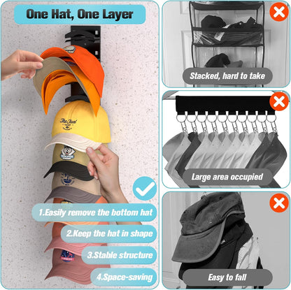 strong adhesive backing rated to hold up to 20 lbs (20 hats total per 2-pack)