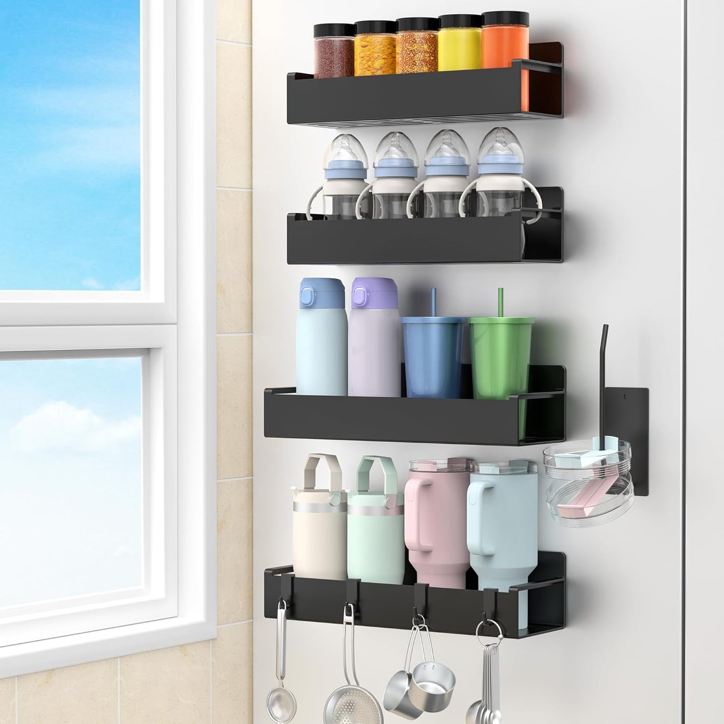 strong neodymium-style magnets that hold heavy tumblers (up to 40oz stanley) without slipping