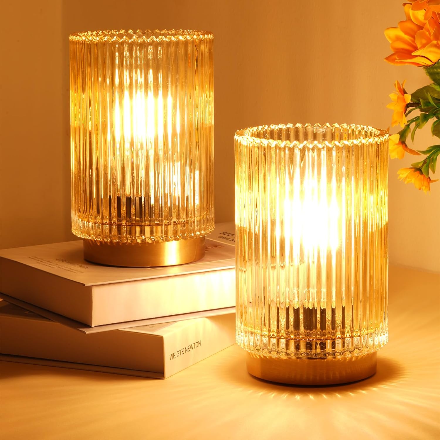Stylish Glass Cordless Table Lamp for Birthday and Housewarming Gifts for Her and Mom