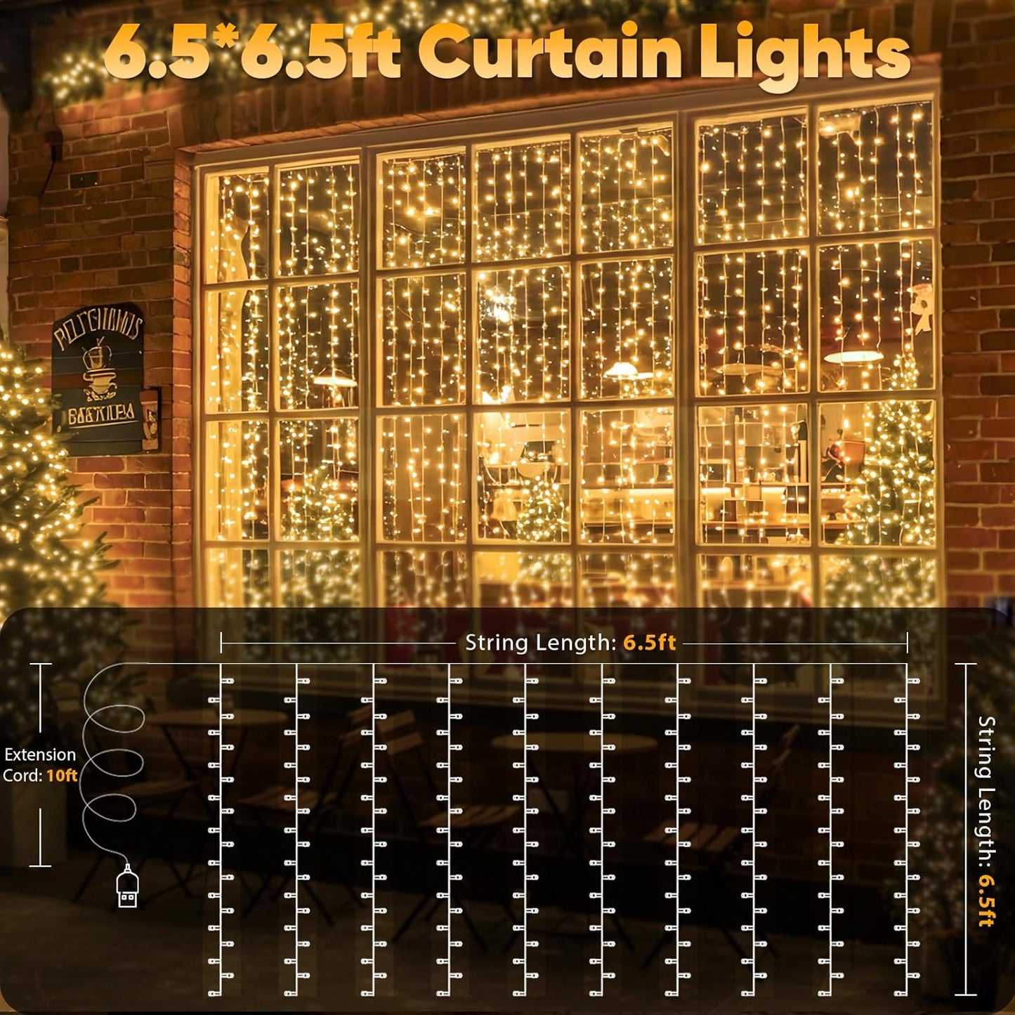 suddus Curtain Lights for Nursery and Kids Room – Cool-to-Touch 200 LED String with 6-Hour Auto Shutoff Timer