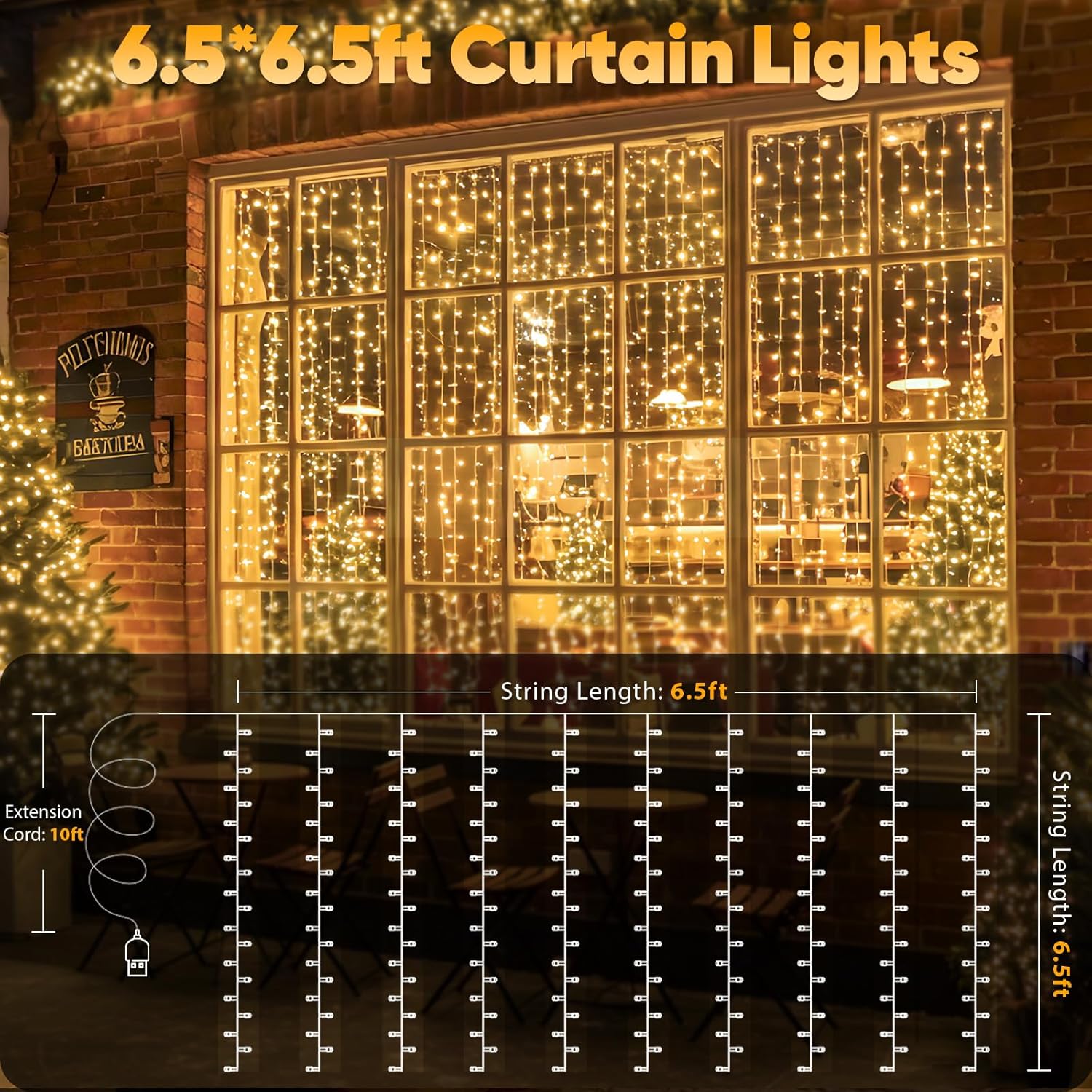 suddus Curtain Lights for Nursery and Kids Room – Cool-to-Touch 200 LED String with 6-Hour Auto Shutoff Timer