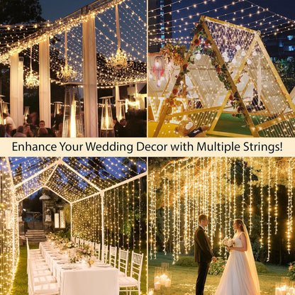 suddus IP44 Waterproof String Lights – Patio and Garden Party Lighting with Remote and Timer, 33ft 100 LED Warm White