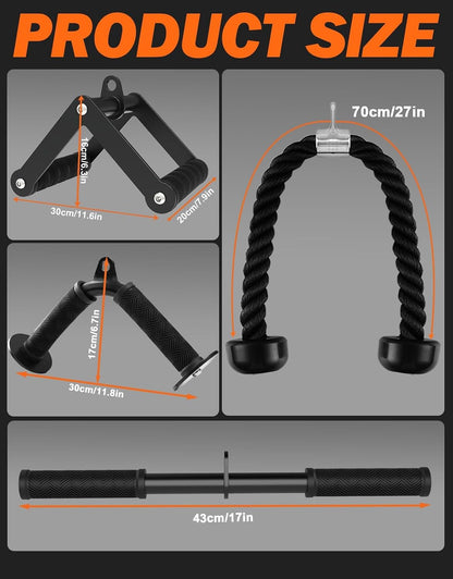 suitable for triceps, biceps, back, and shoulders in a single set