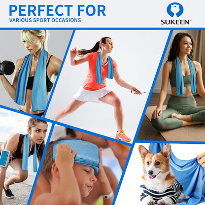 Sukeen Hyper-Evaporative Towels – Cooling Headband and Neck Wrap for Home Yoga and Wind-Down Rituals
