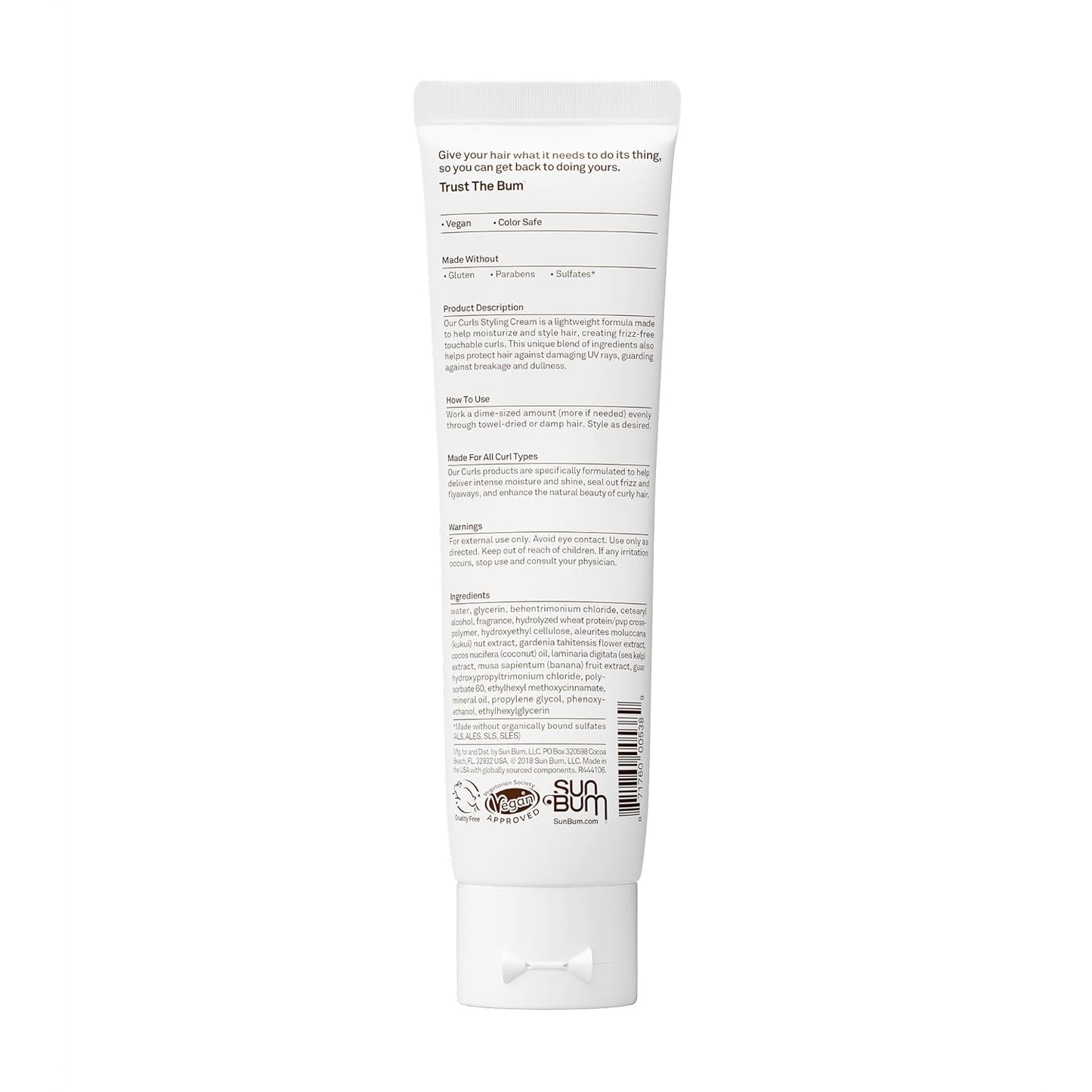 Sun Bum Curls and Waves Styling Cream – Portable Frizz Control for Camping, Hiking & Coastal Adventures