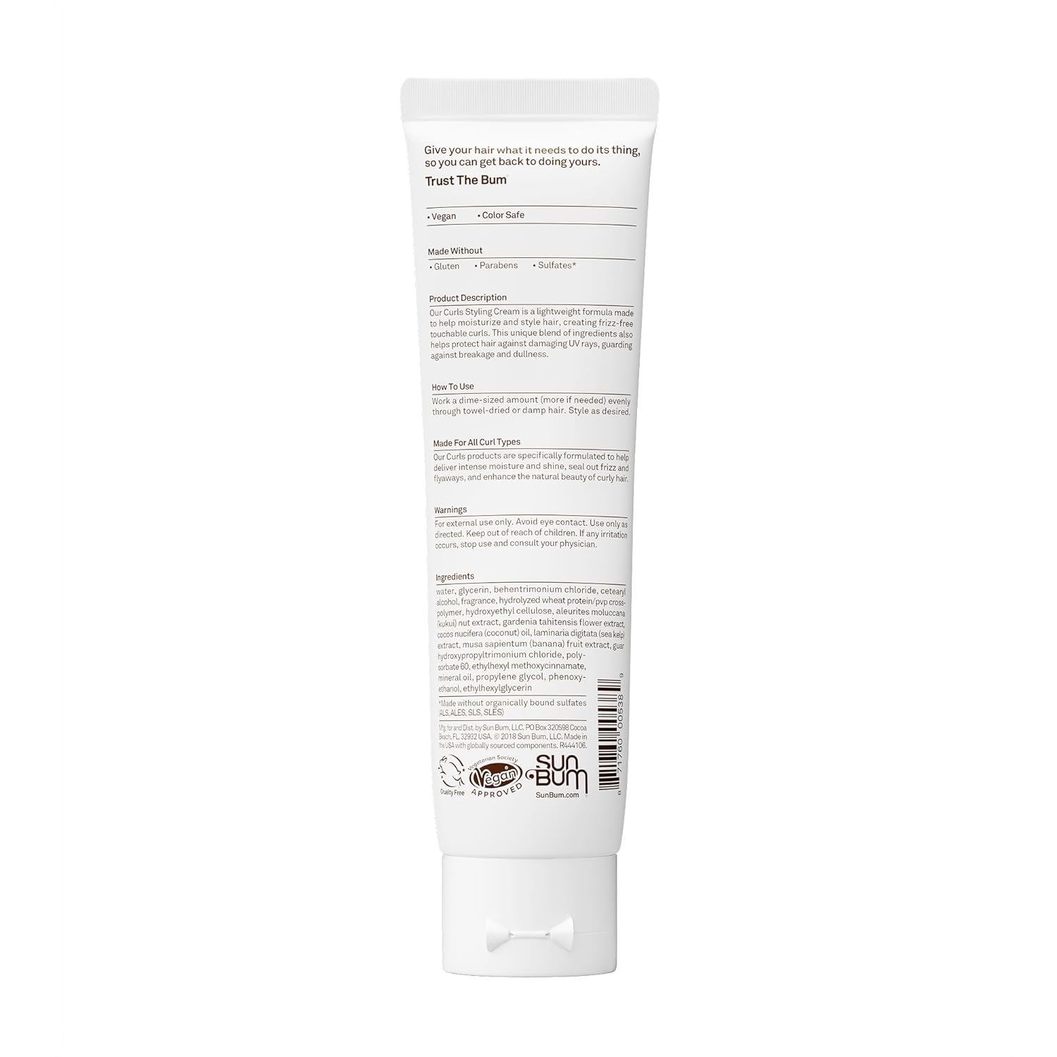 Sun Bum Curls and Waves Styling Cream – Portable Frizz Control for Camping, Hiking & Coastal Adventures
