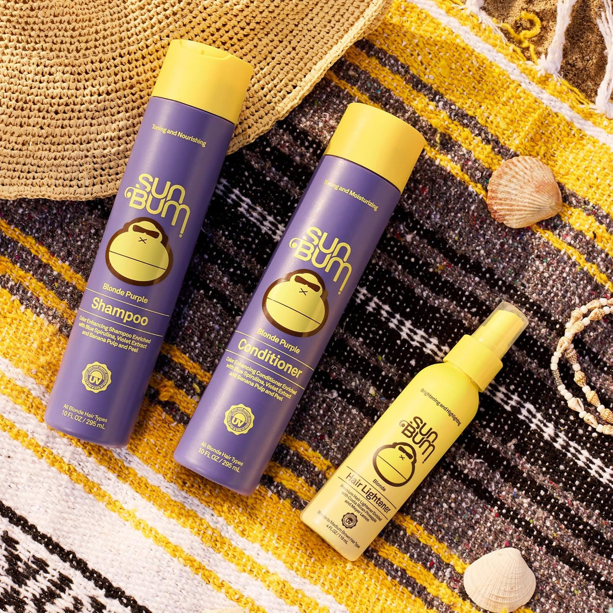 Sun Bum Hair Lightener Spray - Self-Care Hair Ritual with Tropical Banana and Meyer Lemon Scent - 4 oz