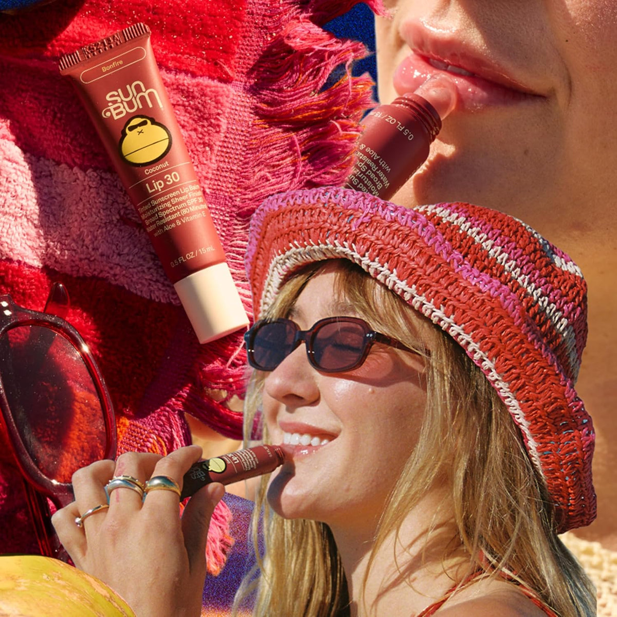 Sun Bum SPF 30 Tinted Lip Balm – Sun Bum Bonfire Hawaii 104 Act Compliant for Sensitive and Eco-Conscious Users