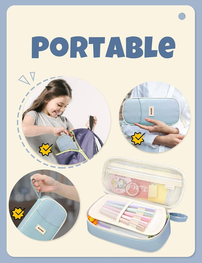 SUNEE Aesthetic Zipper Pouch – Sweet Valentine's Day Gift for Her, Kawaii Stationery Organizer