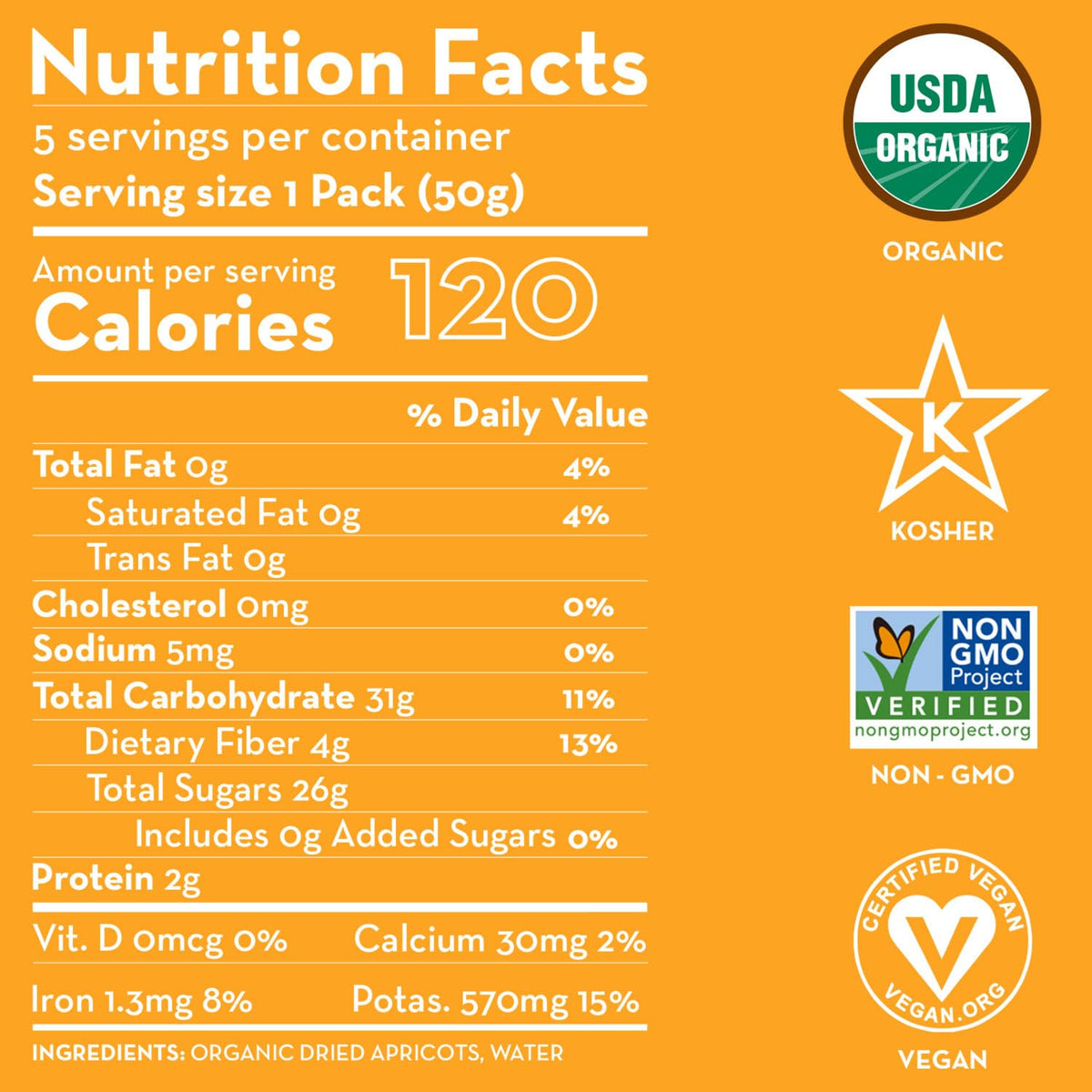 Sunny Fruit Organic Apricots – Pre-Portioned Snack for Gym Bag and Desk Drawer