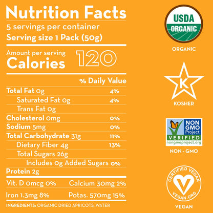 Sunny Fruit Organic Apricots – Pre-Portioned Snack for Gym Bag and Desk Drawer