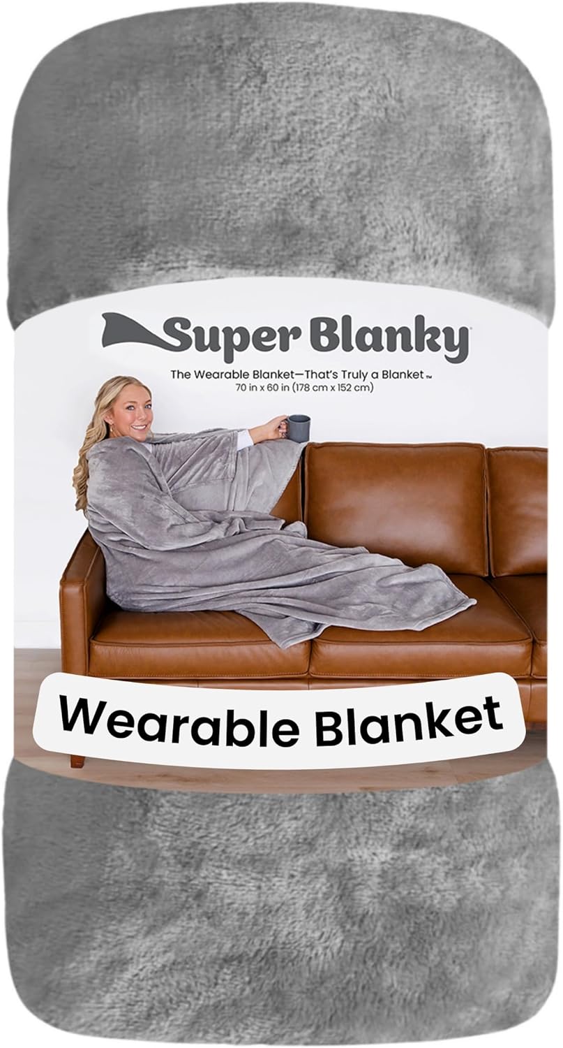 Super Blanky Wearable Blanket – Post-Bath Wind-Down Wrap, Hands-Free Warmth for Self-Care Evenings