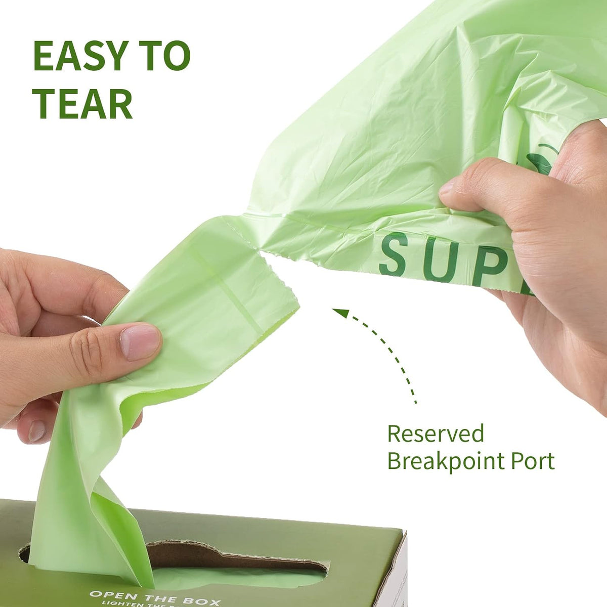 SUPERBIO Bioplastic Food Waste Bags – 1.6 Gallon Toxin-Free Liners for a Calmer, Healthier Home