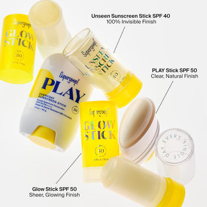 Supergoop! Unseen Sunscreen Stick SPF 40 - Simple Twist-Up Design for Uncluttered Vanities, Bathroom Trays & Linen Drawers