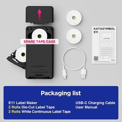 SUPVAN E11 Restrained Label Maker for Scandinavian Home Aesthetic, Uncluttered Bluetooth Thermal Printer for Calm Spaces