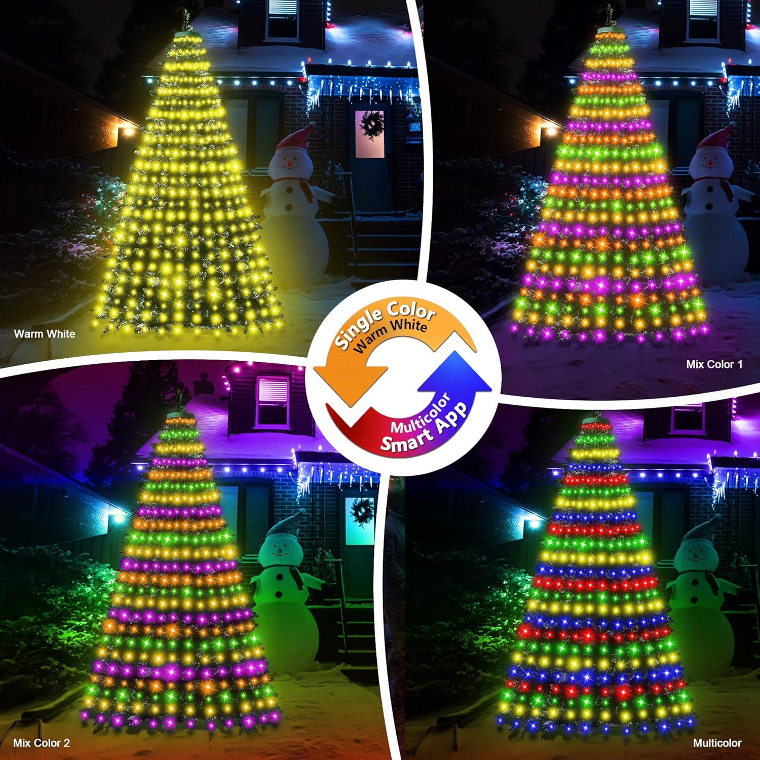 Surplife Child-Safe Christmas Tree Lights – 30V Low Voltage Cool-to-Touch Holiday Lights for Kids' Playroom & Nursery, 6.6Ft 288 LED