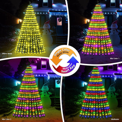 Surplife Child-Safe Christmas Tree Lights – 30V Low Voltage Cool-to-Touch Holiday Lights for Kids' Playroom & Nursery, 6.6Ft 288 LED