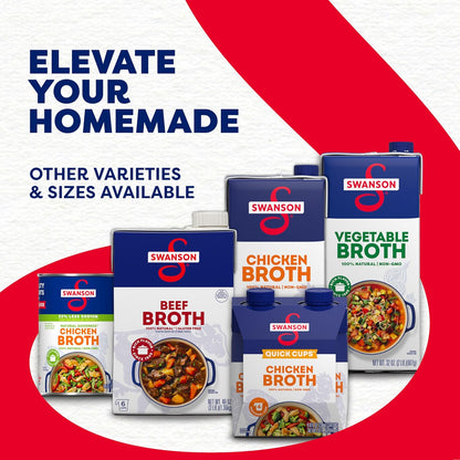 Swanson Natural Goodness Lower Sodium Chicken Broth – Heart-Healthy Pantry Staple for Low-Salt Meal Prep