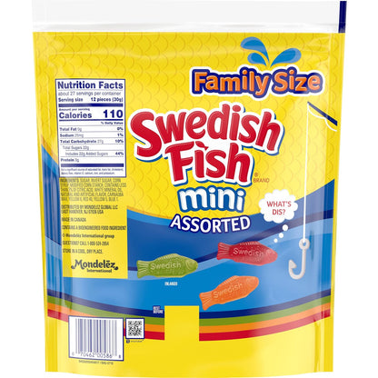 Swedish Fish Mini Gummy Candy – Grab-and-Go Desk Drawer Snack for Reception Counters and Receptionist Stations, Bulk 24 Pack