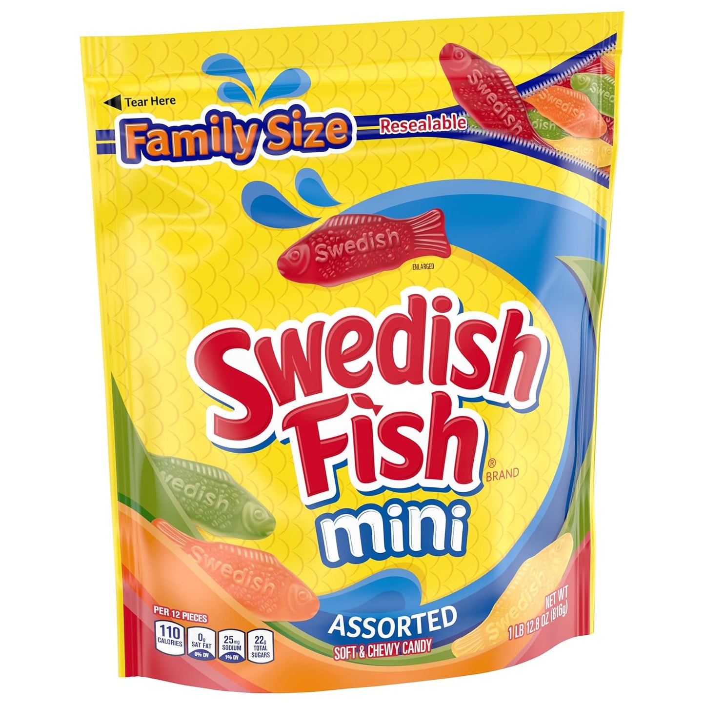 Swedish Fish Mini Gummy Candy – Grab-and-Go Desk Drawer Snack for Reception Counters and Receptionist Stations, Bulk 24 Pack