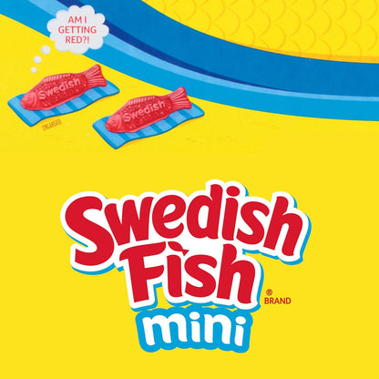 SWEDISH FISH Mini Gummy Candy - Office Break Room and Staff Meeting Treats, 140 Single-Serve Snack Packs