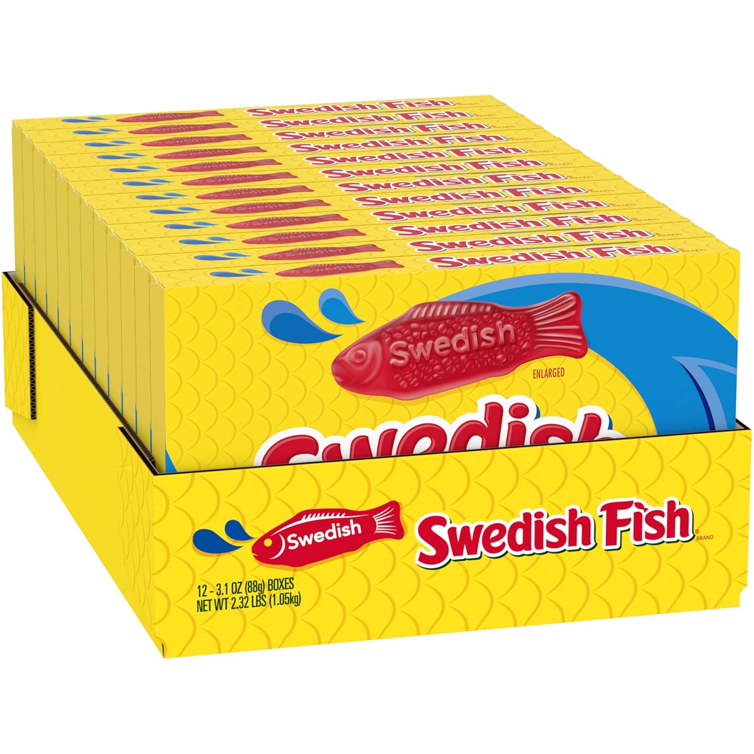 SWEDISH FISH Soft & Chewy Candy Easter Basket Stuffers and Stocking Fillers, 12 Pack 3.1 oz Boxes