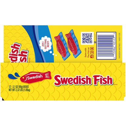 SWEDISH FISH Soft & Chewy Candy Easter Basket Stuffers and Stocking Fillers, 12 Pack 3.1 oz Boxes